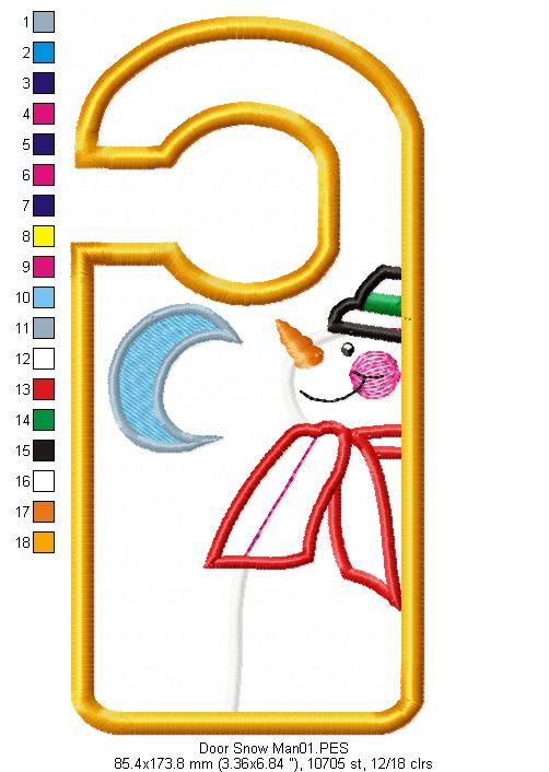 Snowman Door Hanger - ITH Project - Machine Embroidery Design