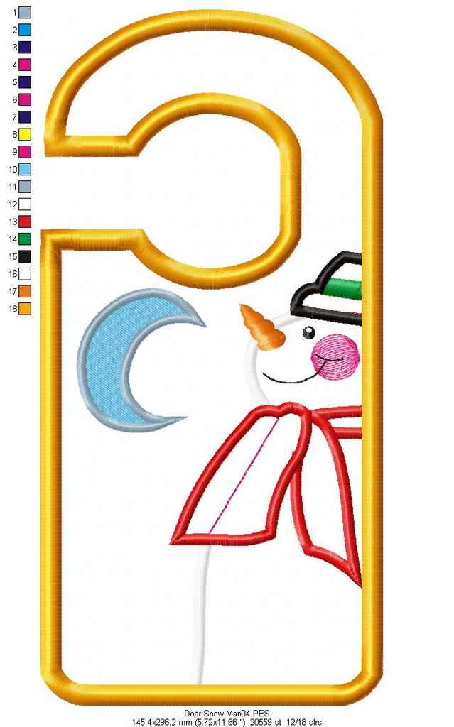 Snowman Door Hanger - ITH Project - Machine Embroidery Design