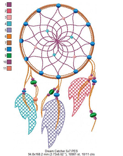 Dreams Catcher - Fill Stitch