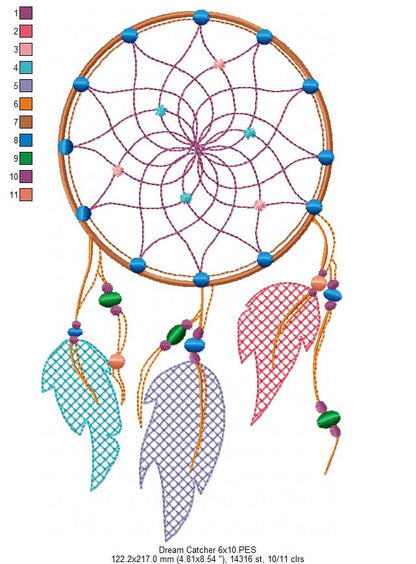 Dreams Catcher - Fill Stitch