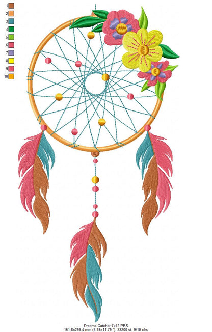 Dreams Catcher - Fill Stitch