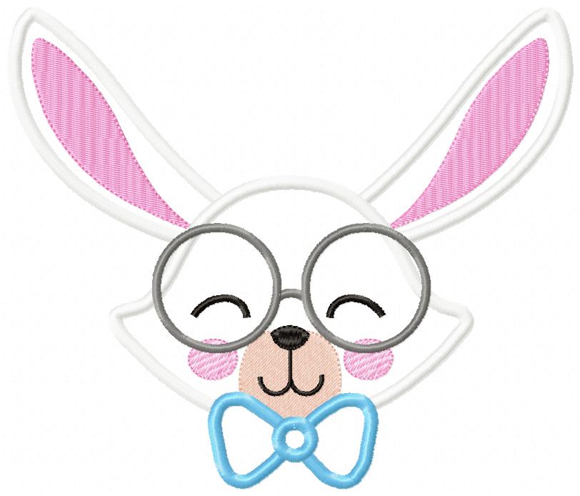 Bunny Boy with Glasses - Applique