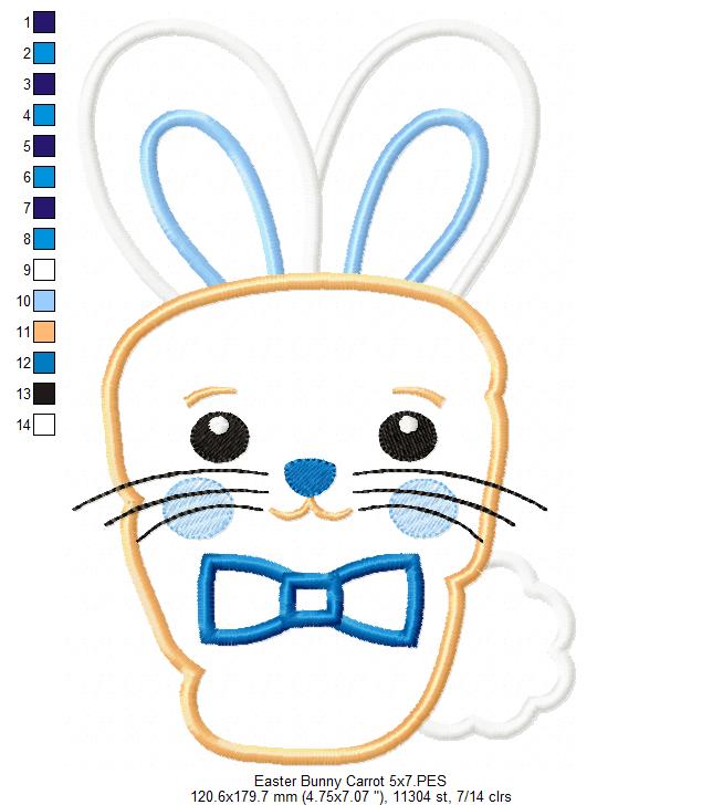 Easter Carrot Bunny Girl and Boy - Applique