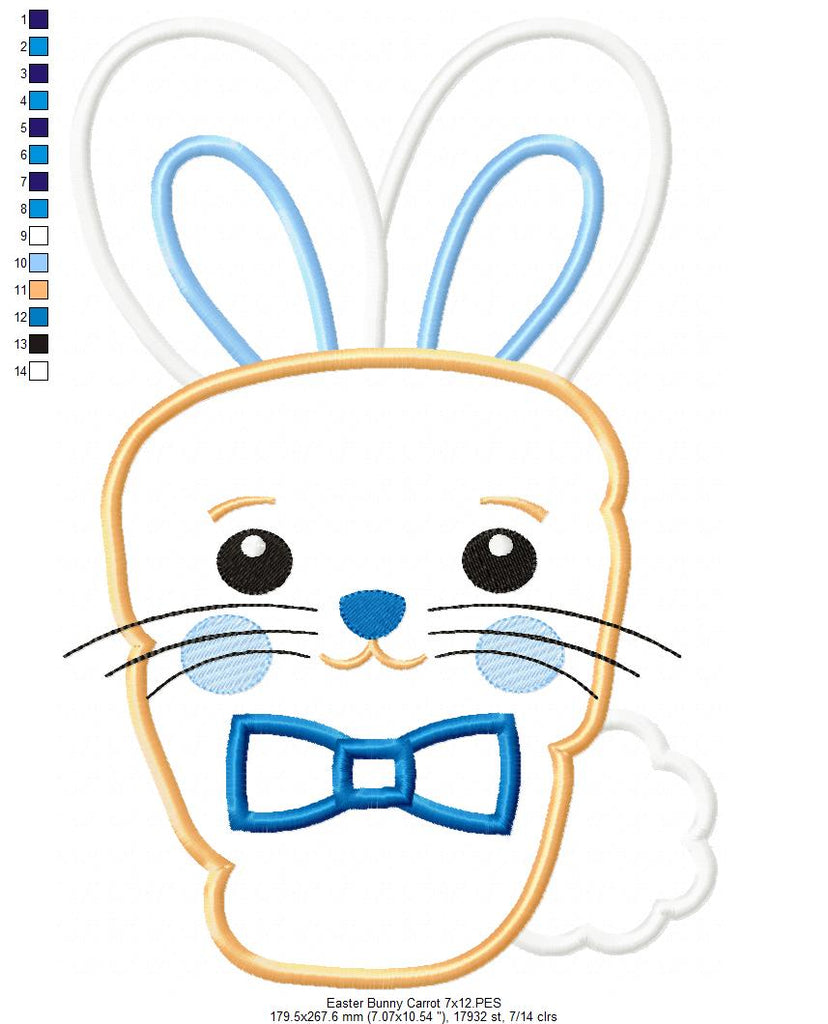 Easter Carrot Bunny Girl and Boy - Applique