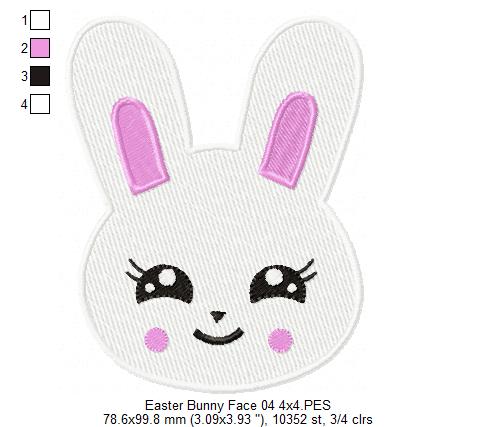 Easter Bunny Smiling - Fill Stitch
