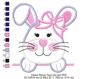 Bunny Girl - Applique - Machine Embroidery Design