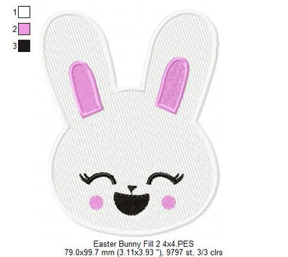 Cute Easter Bunny - Fill Stitch