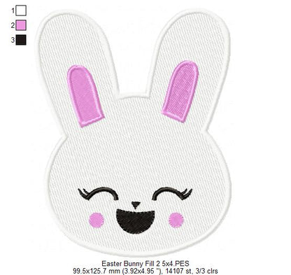 Cute Easter Bunny - Fill Stitch