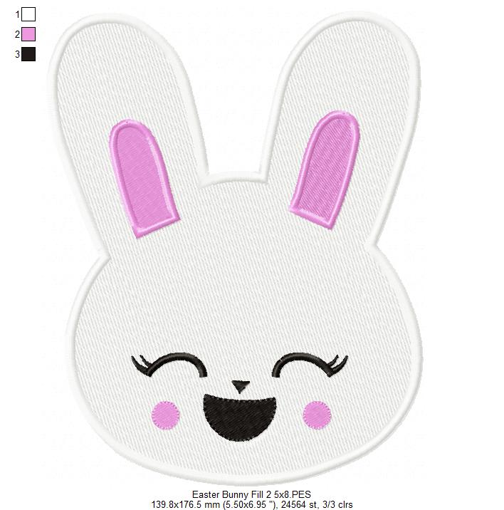 Cute Easter Bunny - Fill Stitch