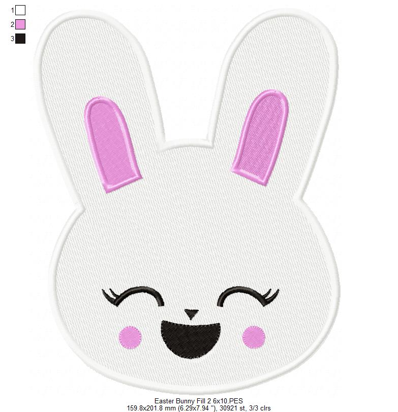 Cute Easter Bunny - Fill Stitch
