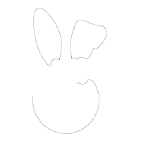 Easter Bunny Flowers Silhouette - Applique