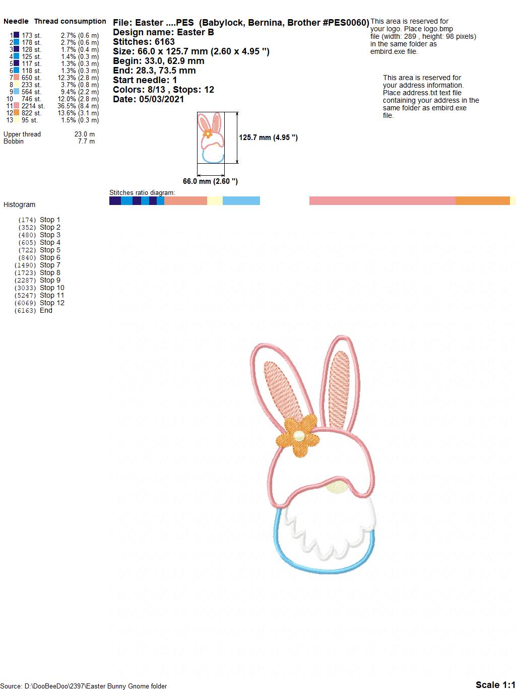 Easter Bunny Little Gnome - Applique