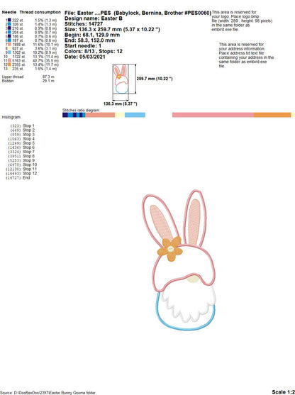 Easter Bunny Little Gnome - Applique