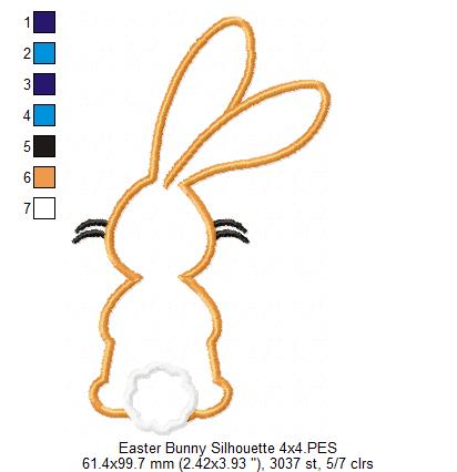 Easter Bunny Silhouette 4 - Applique