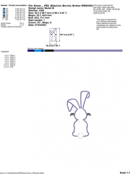 Easter Bunny Silhouette 6 - Applique