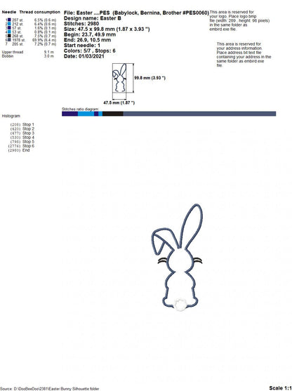 Easter Bunny Silhouette 7 - Applique