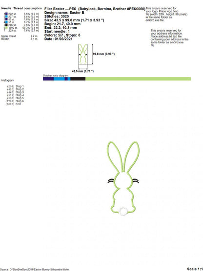 Easter Bunny Silhouette - Applique