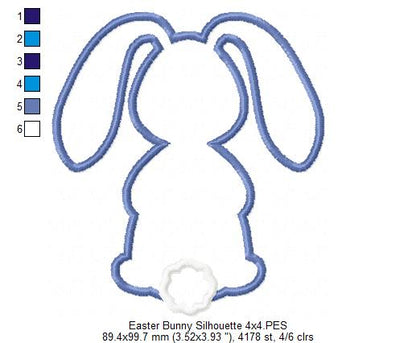 Easter Bunny Silhouette 5 - Applique