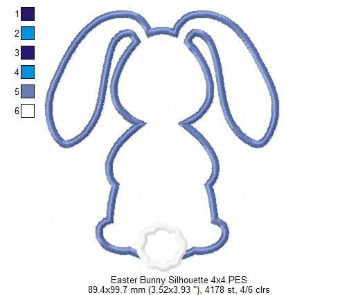 Easter Bunny Silhouette 5 - Applique