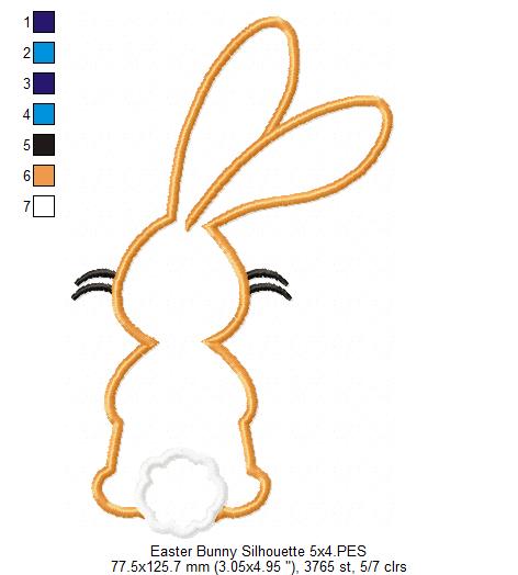 Easter Bunny Silhouette 4 - Applique