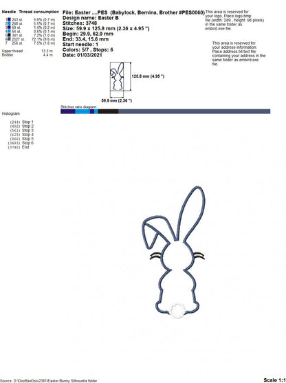 Easter Bunny Silhouette 7 - Applique