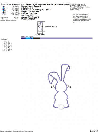 Easter Bunny Silhouette 6 - Applique
