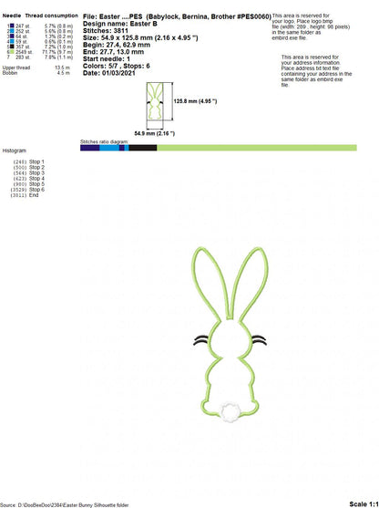 Easter Bunny Silhouette - Applique