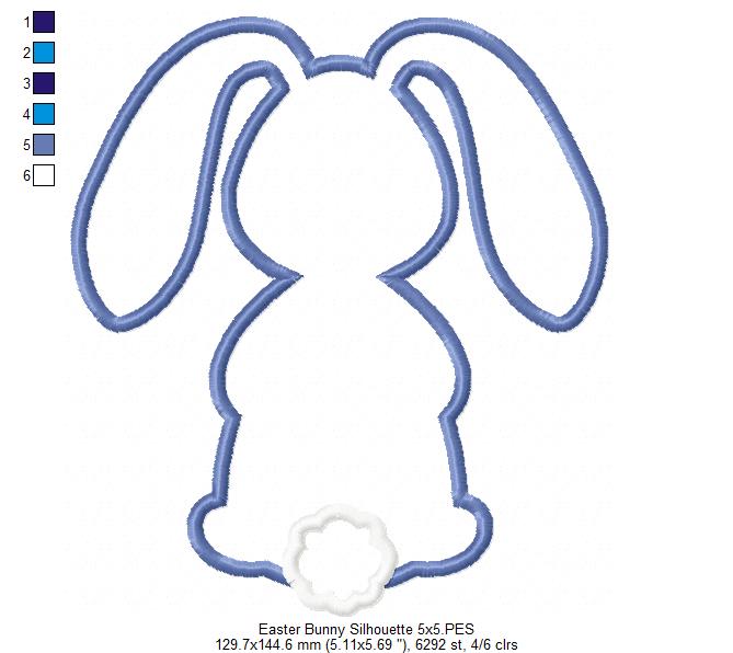 Easter Bunny Silhouette 5 - Applique