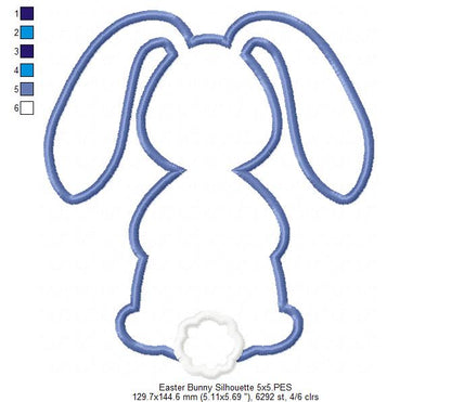 Easter Bunny Silhouette 5 - Applique