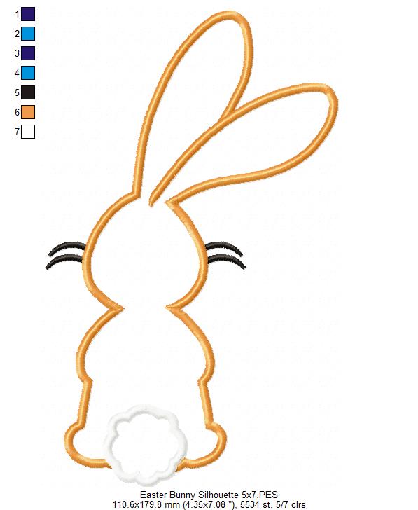 Easter Bunny Silhouette 4 - Applique