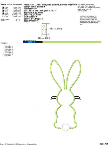 Easter Bunny Silhouette - Applique