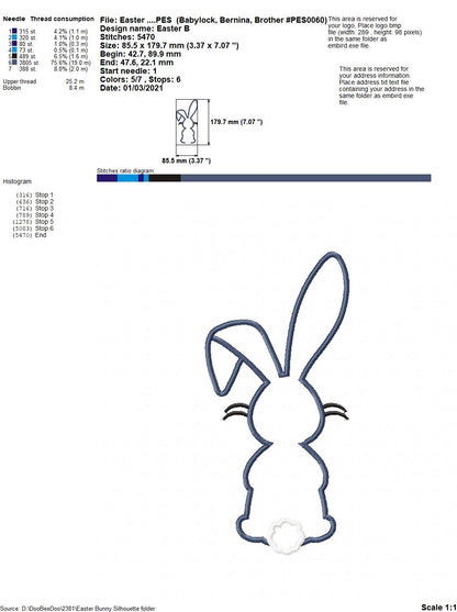 Easter Bunny Silhouette 7 - Applique