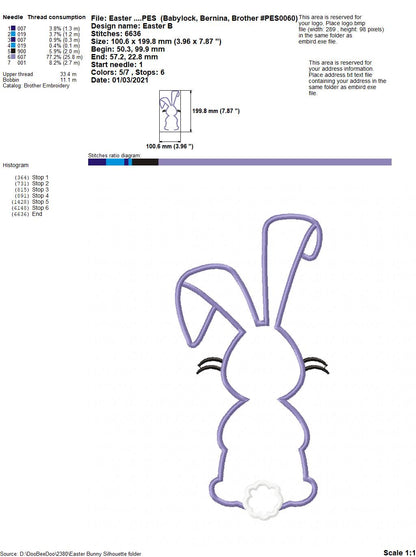 Easter Bunny Silhouette 6 - Applique