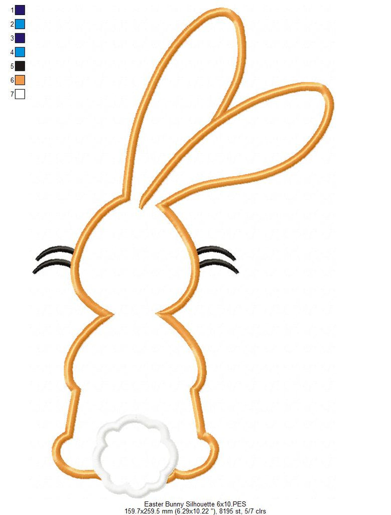 Easter Bunny Silhouette 4 - Applique