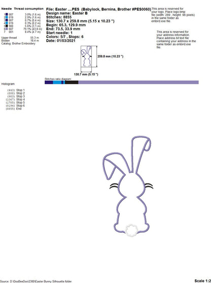 Easter Bunny Silhouette 6 - Applique