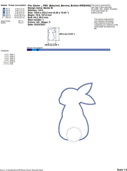 Easter Bunny Silhouette - Applique