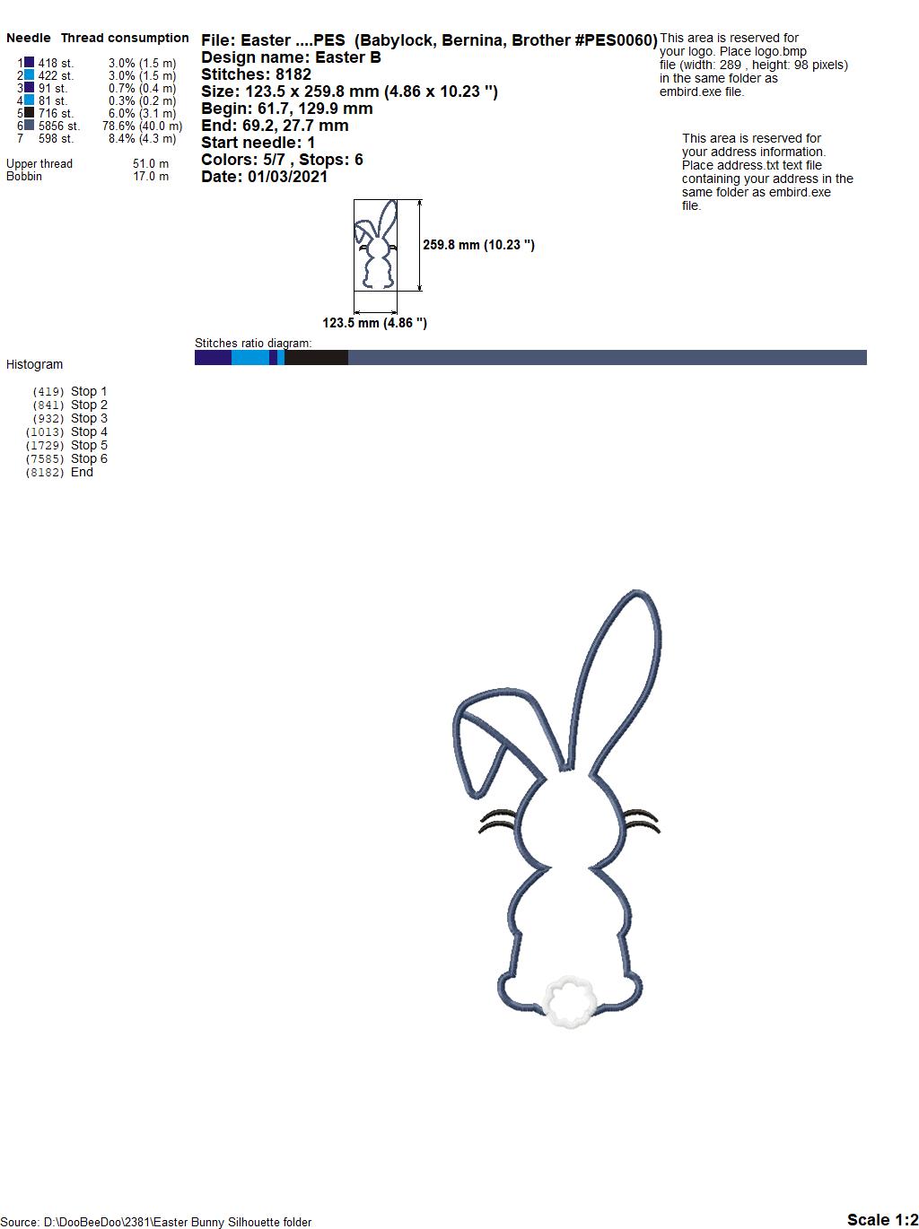 Easter Bunny Silhouette 7 - Applique