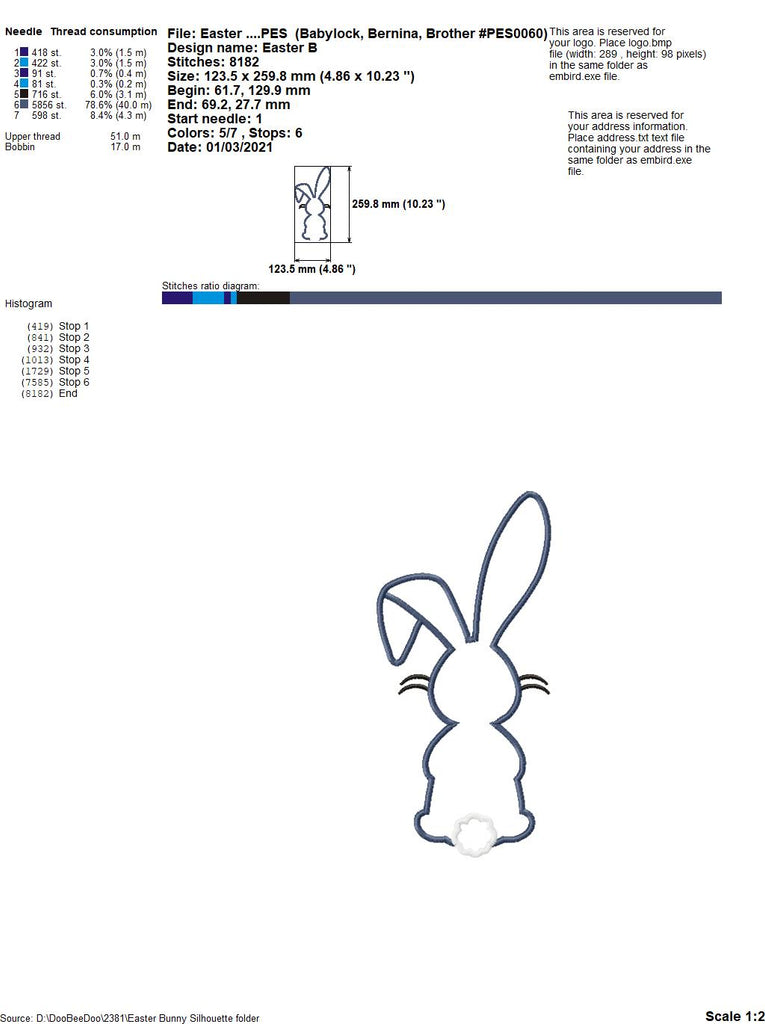 Easter Bunny Silhouette 7 - Applique