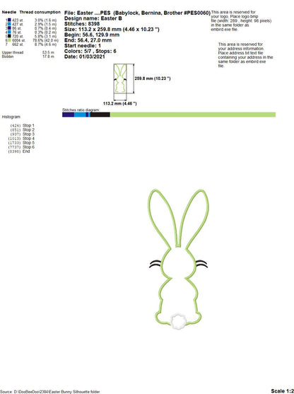 Easter Bunny Silhouette - Applique