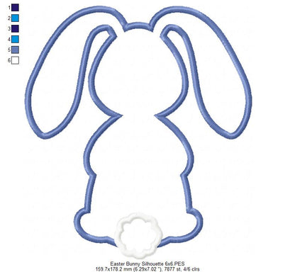Easter Bunny Silhouette 5 - Applique