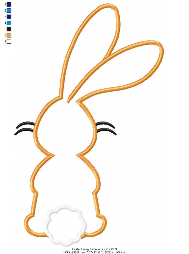 Easter Bunny Silhouette 4 - Applique