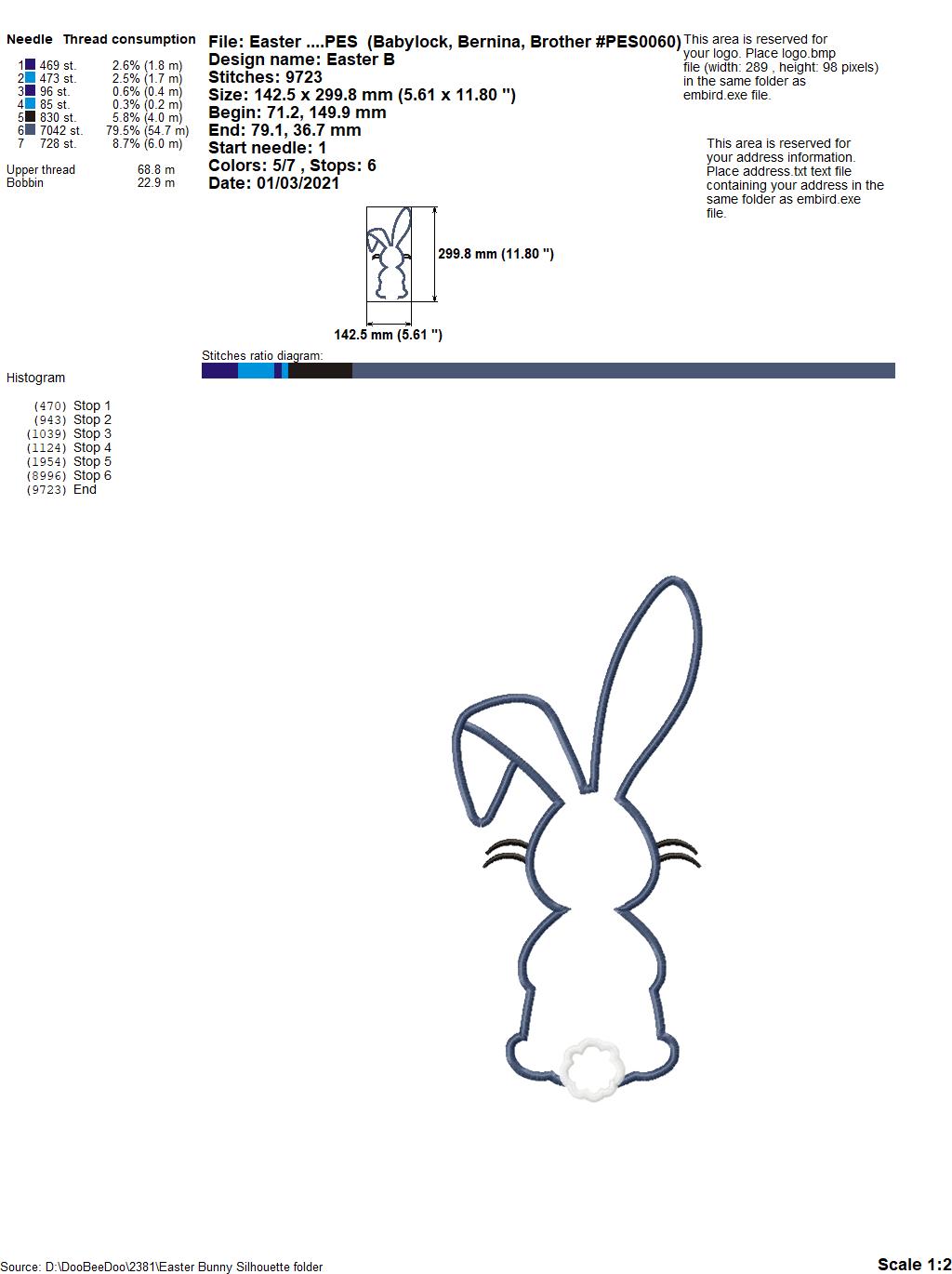 Easter Bunny Silhouette 7 - Applique