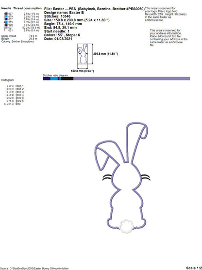 Easter Bunny Silhouette 6 - Applique
