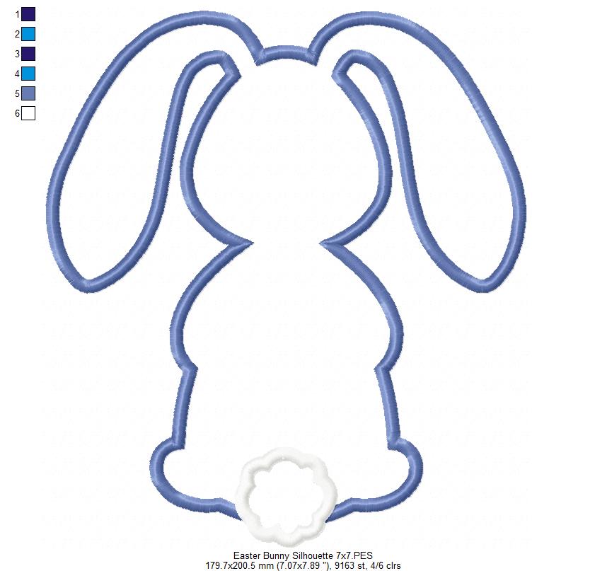 Easter Bunny Silhouette 5 - Applique