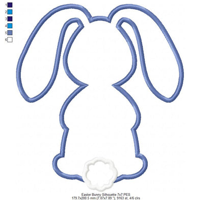 Easter Bunny Silhouette 5 - Applique