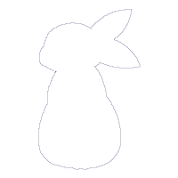 Easter Bunny Silhouette Blanket Stitch - Applique