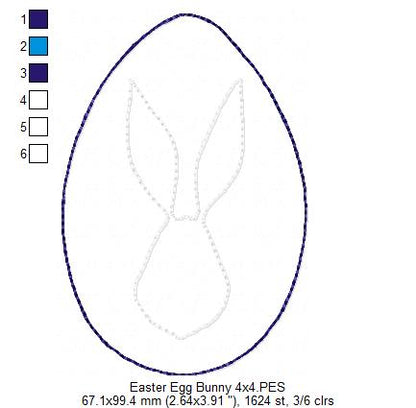 Easter Egg and Bunny - Raggy Applique