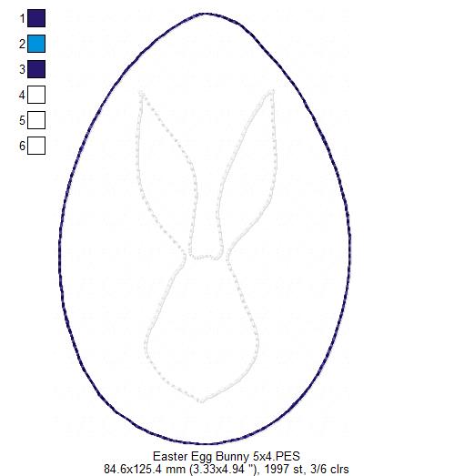 Easter Egg and Bunny - Raggy Applique