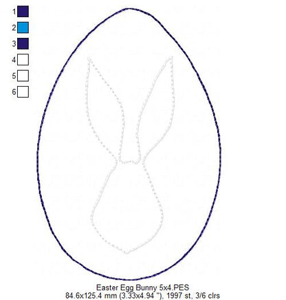 Easter Egg and Bunny - Raggy Applique