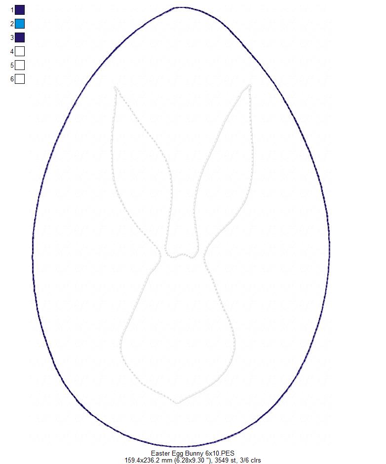 Easter Egg and Bunny - Raggy Applique